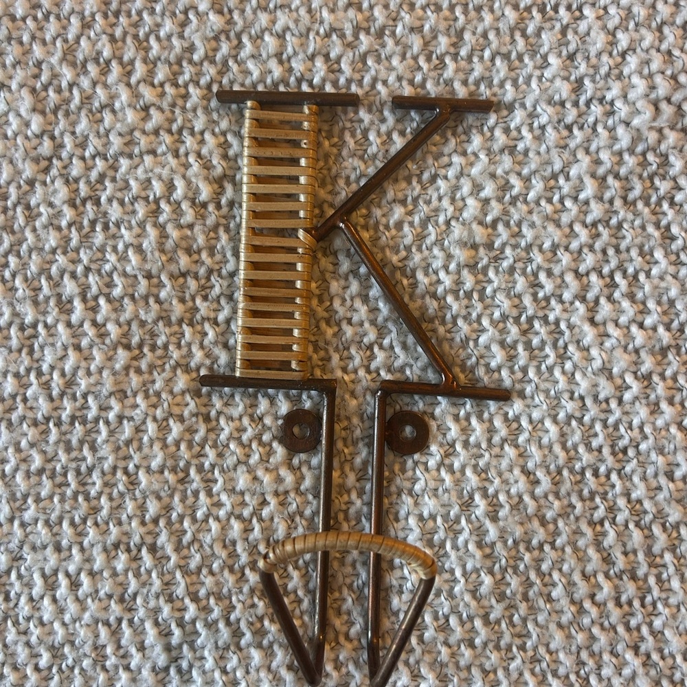 Anthropologie Rattan-Wrapped Monogram Hook (now retired) letter K